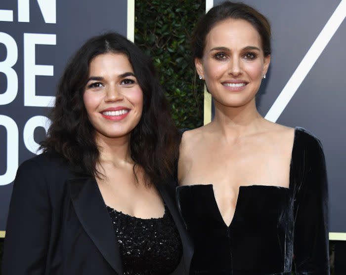 America Ferrera and Natalie Portman were each other’s dates to the Golden Globes