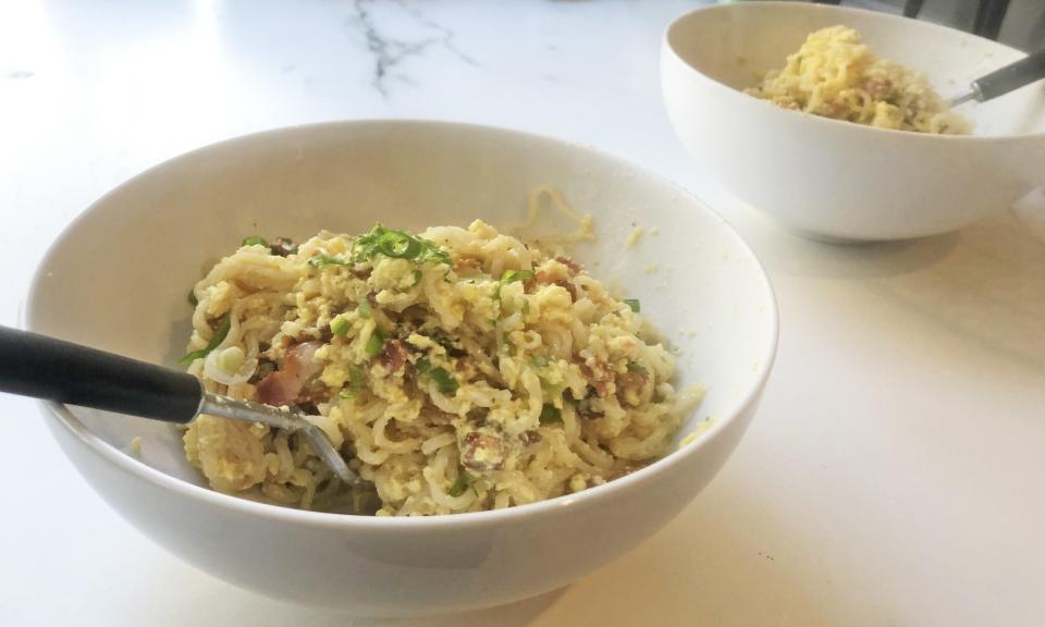 Ramen Carbonara for a Rough Morning