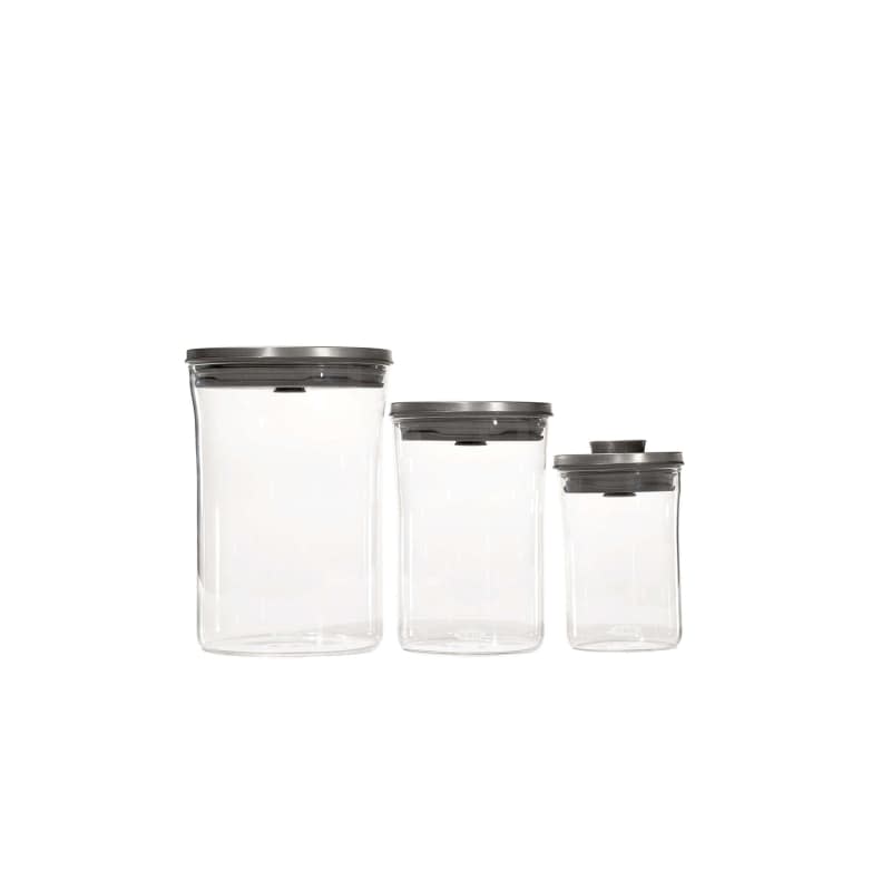 Steel 3-Piece POP Round Canister Graduated Set