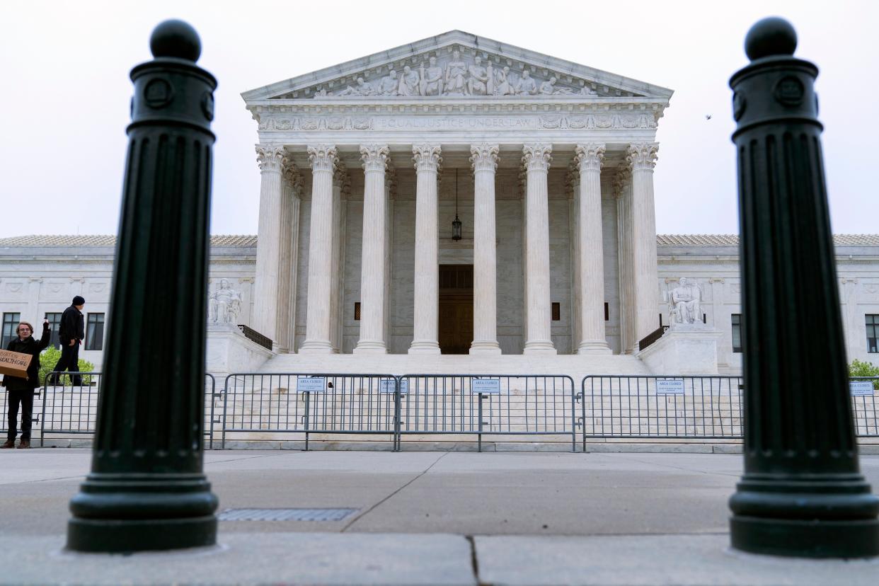 The U.S. Supreme Court is seen early Tuesday, May 3, 2022, in Washington.