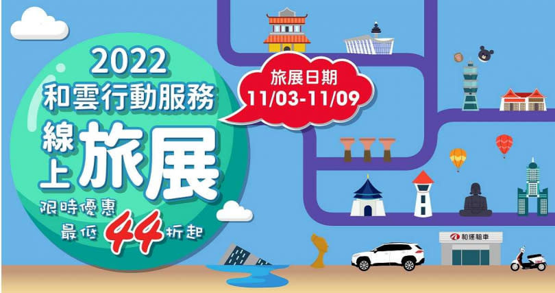 2022和雲行動服務線上旅展開跑，和運租車、iRent雙雙祭優惠。（圖／和泰汽車提供）