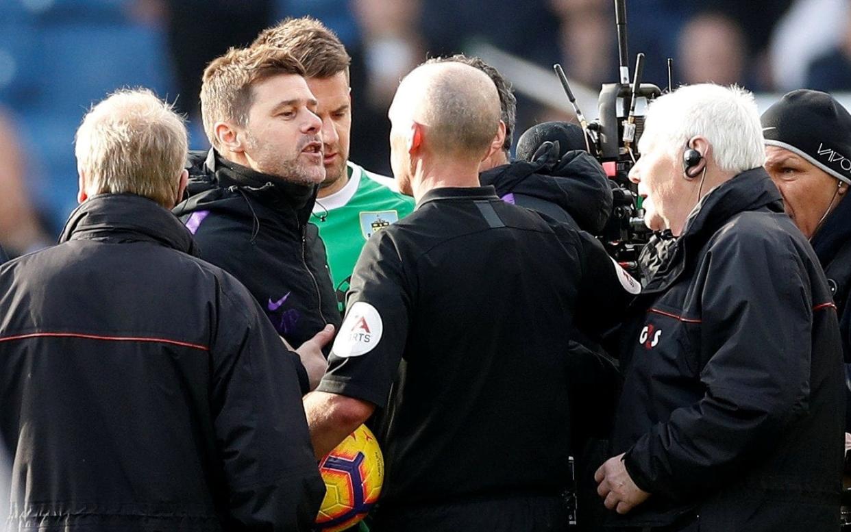 Mauricio Pochettino stormed onto the pitch at full-time to have words with the referee - Action Images via Reuters