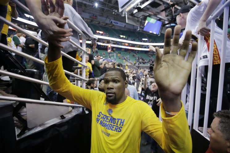 To nobody's surprise, the arrival of Kevin Durant in Golden State has made the Warriors even more lethal. (AP)