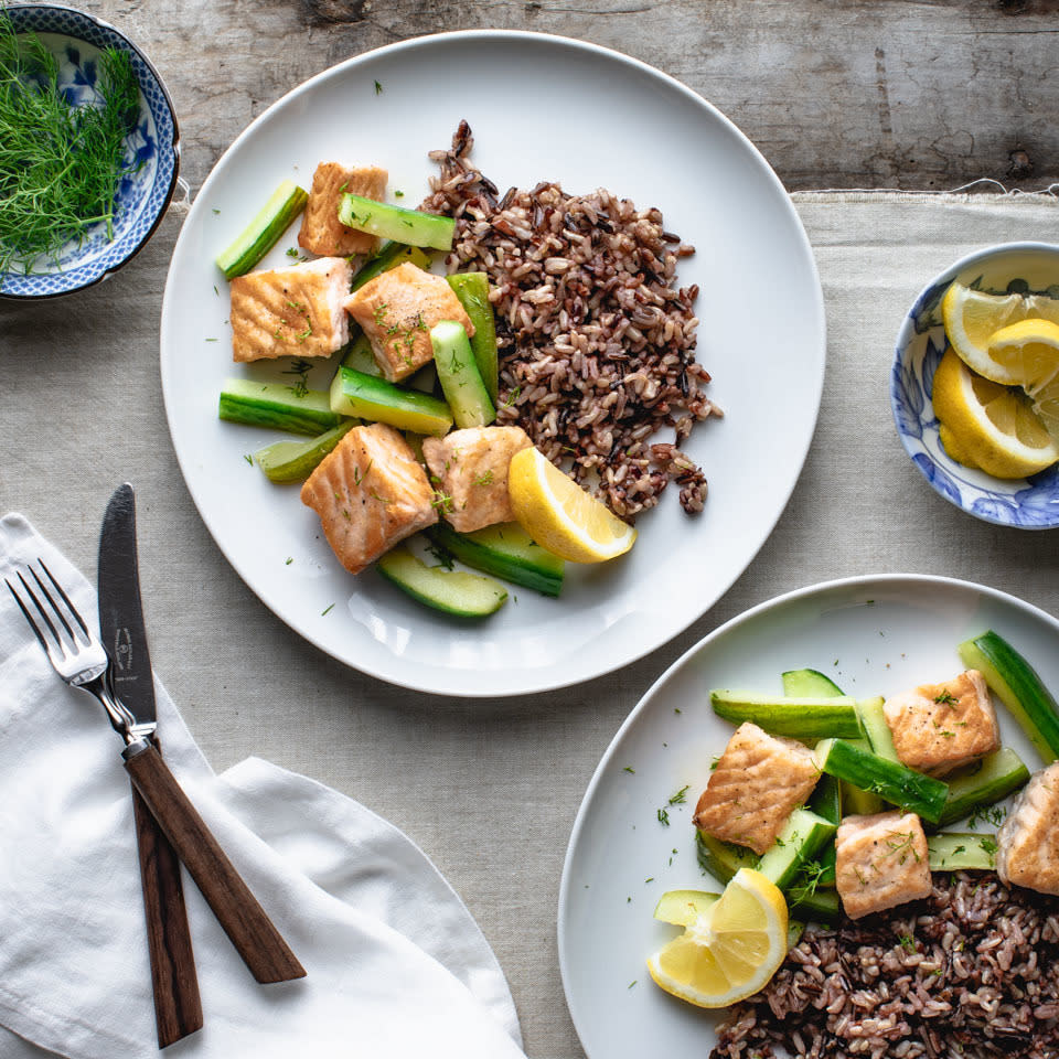 Salmon with Cucumbers & Dill