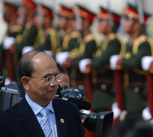 Myanmar president Thein Sein, seen here on November 4, hopes President Barack Obama's historic visit later this month will bolster the nation's political reform drive