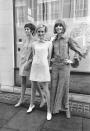 <p>In the late '60s, British supermodel Twiggy set the tone for much of the decade's street style. In this hooded dress, alongside Jenny Russell and Diane De La Roche, she brings the mod movement to the forefront.</p>