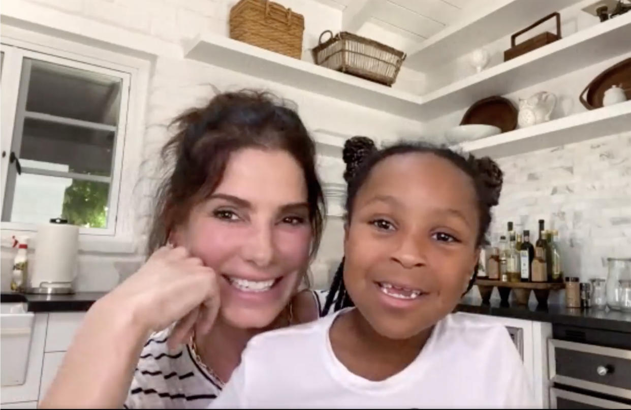 Sandra Bullock and her daughter, Laila, on Facebook Watch's Red Table Talk. (Facebook Watch / Facebook)