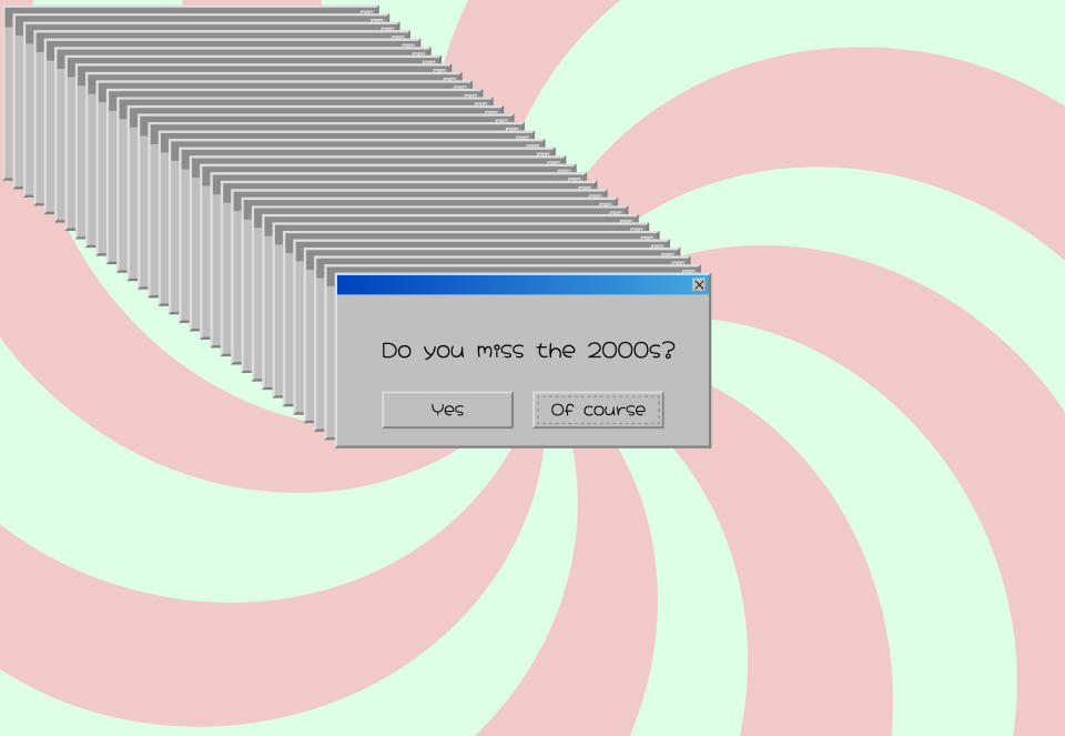 a computer window that says, "do you miss the 2000s?"