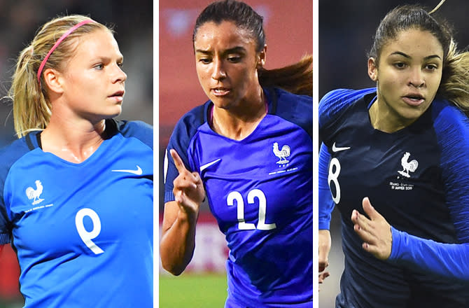 Eugenie Le Sommer, Sakina Karchaoui, Delphine Cascarino