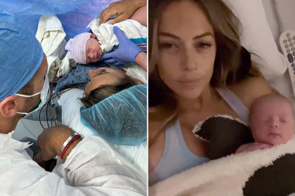 <p>Jana Kramer/Instagram</p> Jana Kramer and Allan Russell welcome son Roman James