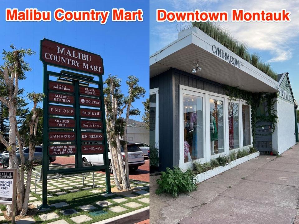 shops in malibu and montauk side by side