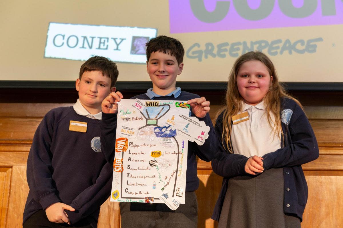 'Eco Warriors' Dylan Watkins and Leo Wilkinson, along with their classmate Charlotte Adlum <i>(Image: Provided)</i>
