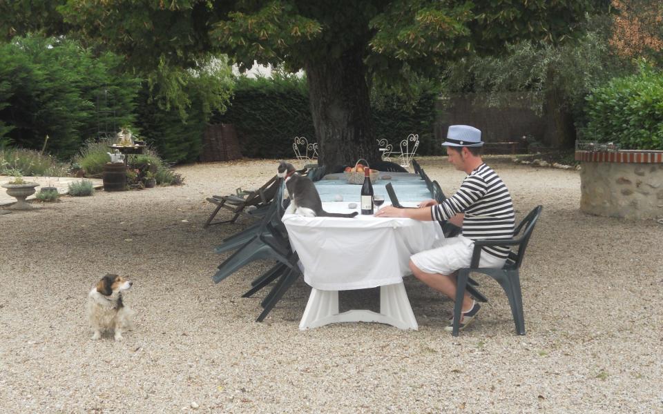 Ian on his estate in France