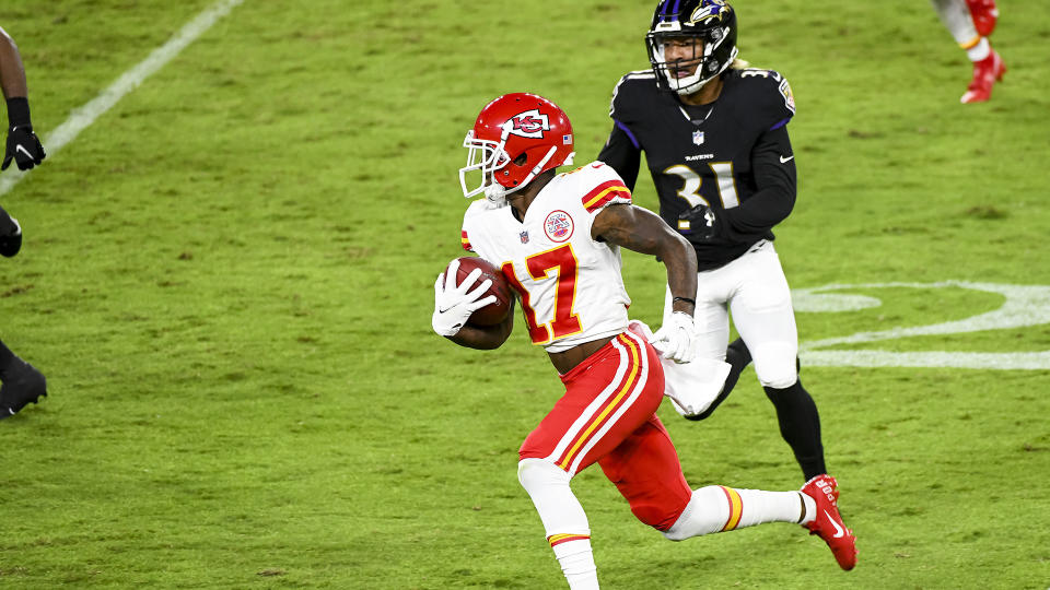 Kansas City Chiefs wide receiver Mecole Hardman fantasy football waiver wire. 