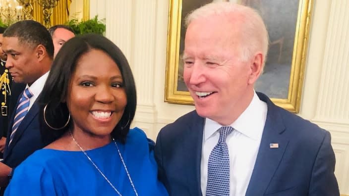 Adjoa B. Asamoah with President Joe Biden