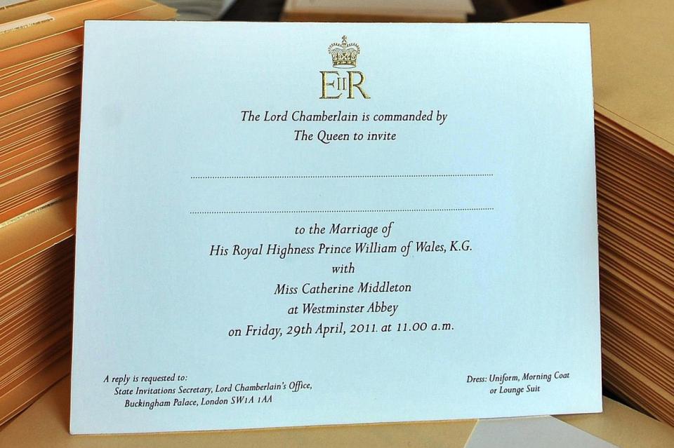 Kate was "Miss Catherine Middleton" on her invitations.