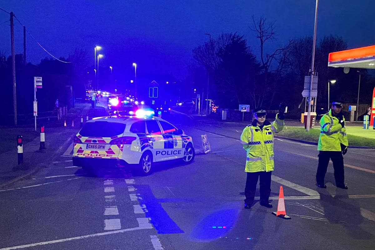 Police at the scene last night <i>(Image: Sussex News and Pictures)</i>