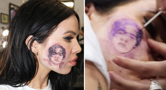 She Got Her Gf Face Tattooed on Her Face