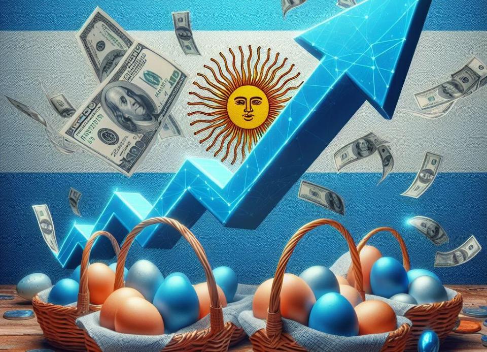 Diversificación, argentina, acciones argentinas, empresas, crecimiento, inversiones, finanzas, flecha, alcista, bandera, dólares
