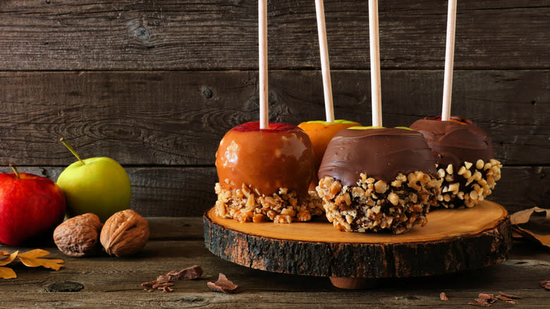 various caramel apples