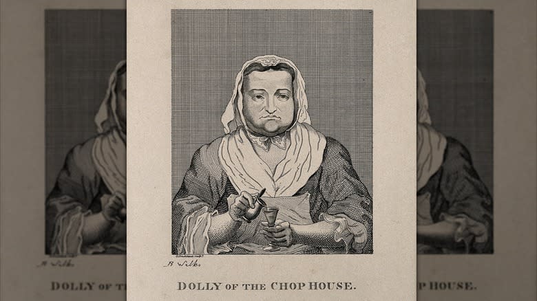 Old fashioned drawing of Dolly of the Chophouse