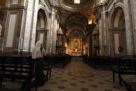 A Roman Catholic nun prays at the Metropolitan Cathedral in Buenos Aires.