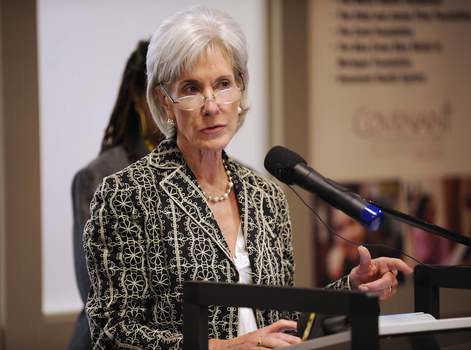 Health and Human Services Secretary Kathleen Sebelius makes an announcement about community health centers, at Covenant Community Care, Inc. in Detroit, Wednesday, June, 20, 2012. The Obama administration will expand community health centers in 41 states, the District of Columbia, Puerto Rico and the Northern Mariana Islands. (AP Photo/The Detroit News, Clarence Tabb, Jr.)