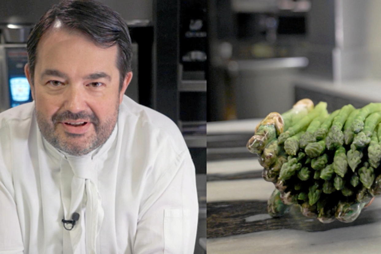 Jean-François Piège nous livre sa recette d'asperges vertes pochées.  - Credit:DR