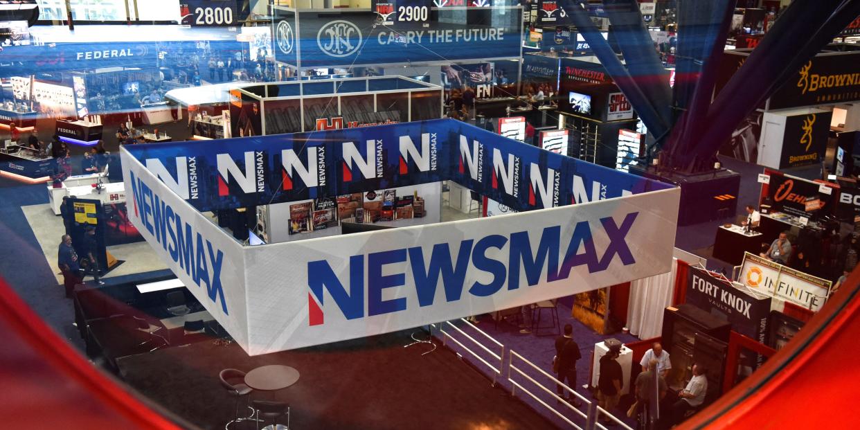 Newsmax booth at NRA convention