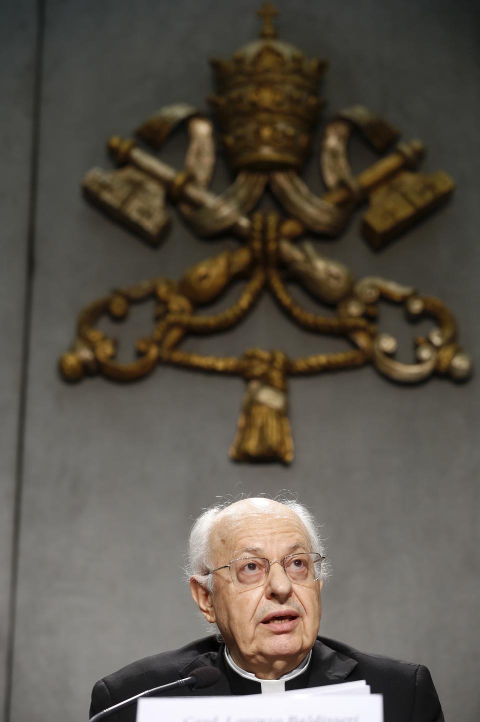 Cardinal Brazilian Cardinal Claudio Hummes, General Rapporteur for the Synod of Bishops for the Pan-Amazon region, speaks during a press conference announcing the synod, at the Vatican, Thursday, Oct. 3, 2019. The meeting, which opens on Oct. 6, will discuss social and environmental problems faced by the inhabitants of the Amazon, including the increasing rate of deforestation in the region. (AP Photo/Domenico Stinellis)