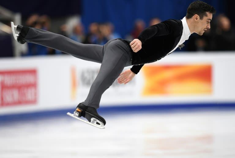 Spain's Javier Fernandez performs his routine in the men's short program at the ISU European Figure Skating Championships in Moscow on January 17, 2018