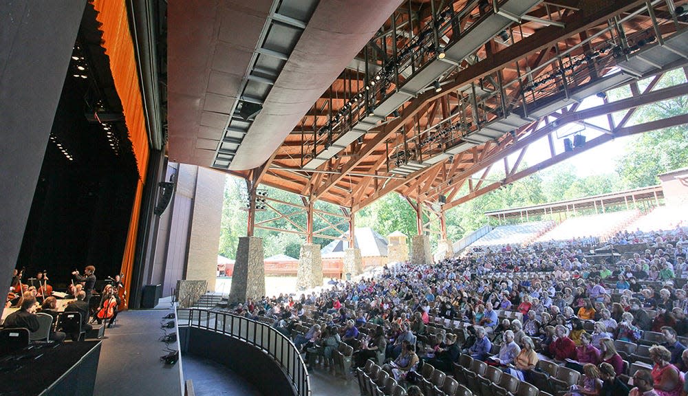 Scene during a free Louisville Orchestra concert with Teddy Abrams, the new Music Director, at Iroquois Amphitheater in Louisville, KY. Sept. 14, 2014