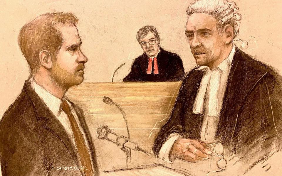 Prince Harry in court - Elizabeth Cook/PA