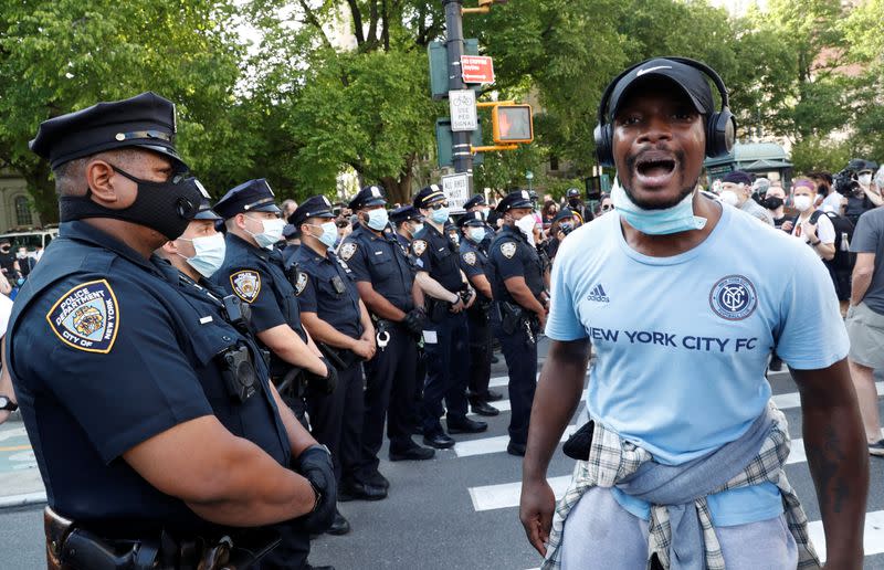 Protest against the death of African-American man George Floyd, in New York