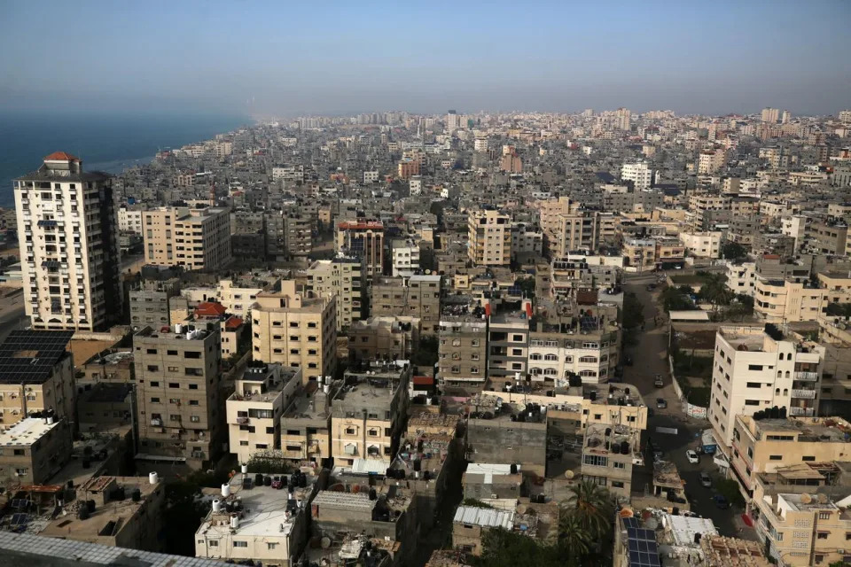 An aerial view of Gaza on May 11, 2023. (Majdi Fathi/NurPhoto via Getty Images)