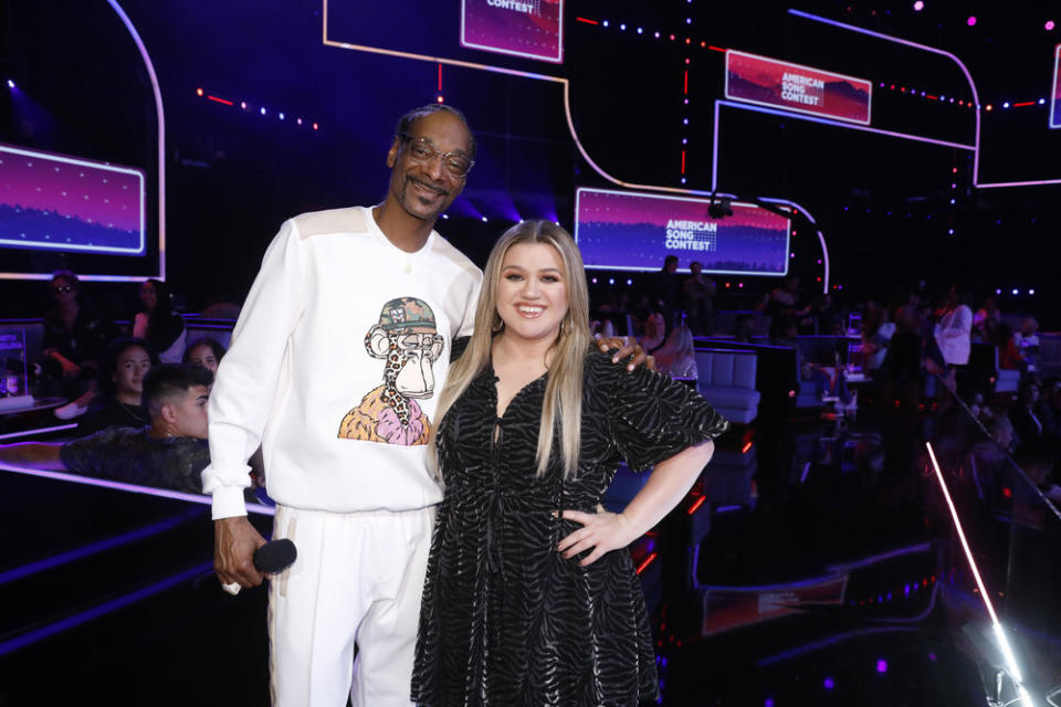 Kelly Clarkson and Snoop Dog at The American Song Contest Live Semi-Finals Part 2. - Credit: Trae Patton/NBC