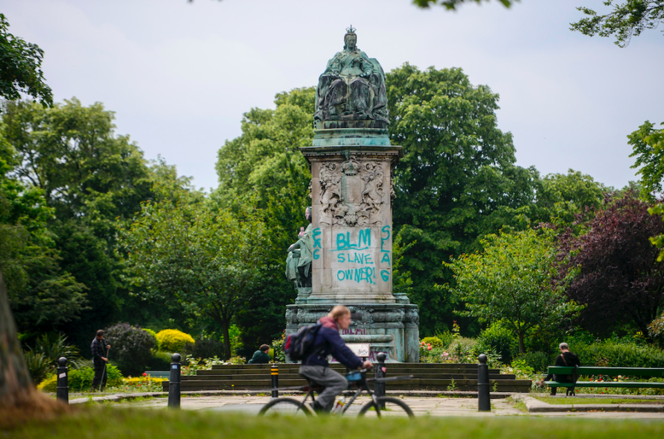 The statue is situated at Woodhouse Moor in Leeds. (SWNS)