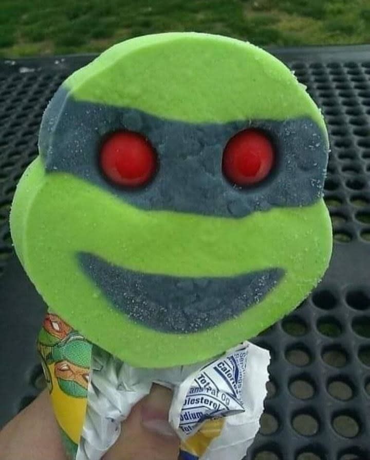 A ninja turtle ice cream treat