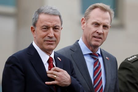 Acting Defense Secretary Patrick Shanahan welcomes Turkish Minister of Defense Hulusi Akar