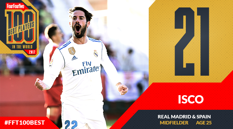 FourFourTwos 100 Best Football Players in the World 2017: No.21, Isco -  Yahoo Sport