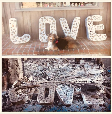 Liam shared a before and after of the love sign, showing just how much damage has occurred. Source: Instagram/LiamHemsworth