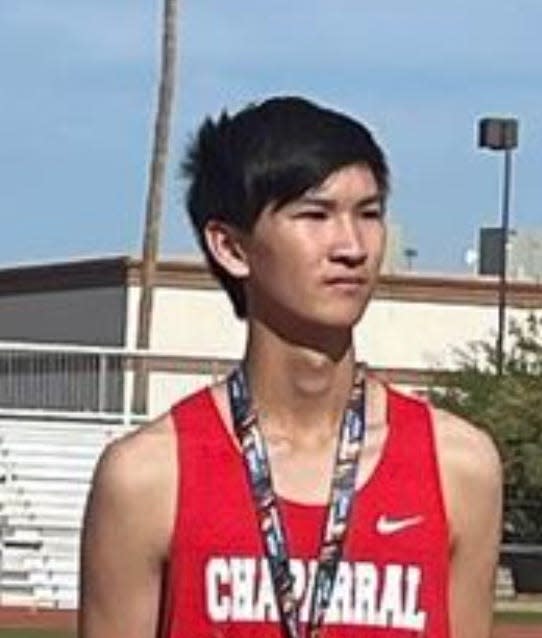 High jumper Anthony Meng has a 5.0 GPA at Chaparral.