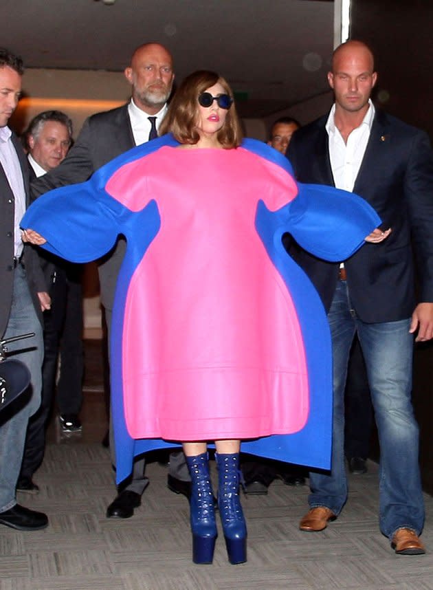 9. Lady Gaga -- in Comme des Garcons -- leaving the Park Hyatt hotel in Paris (9/22/2012)