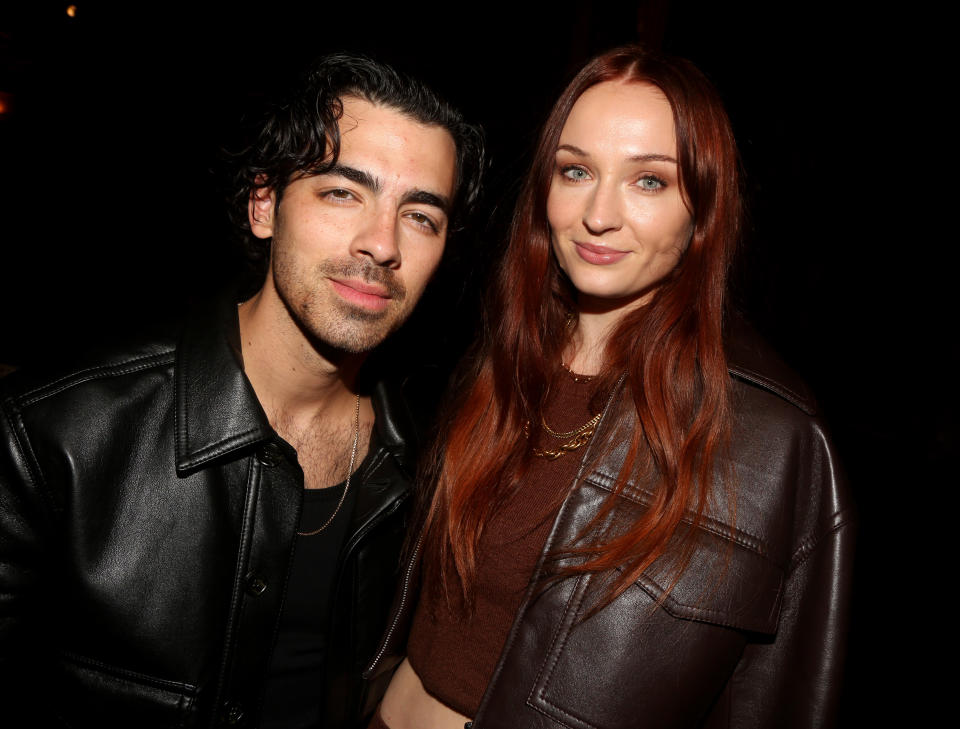 NEW YORK, NEW YORK - OCTOBER 20: (EXCLUSIVE COVERAGE)  Joe Jonas and Sophie Turner pose at the opening night of the play 