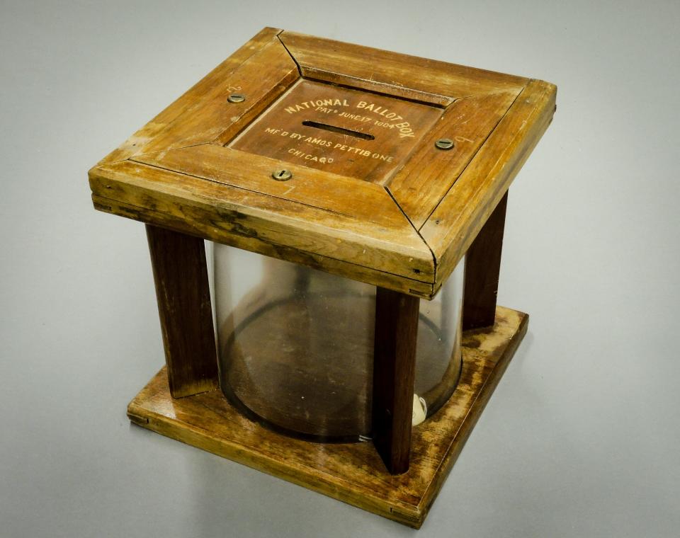 An 1884 general election ballot box from Costilla County, Colorado. The box dates back to just under a decade before Colorado women earned the right to vote through by public referendum.