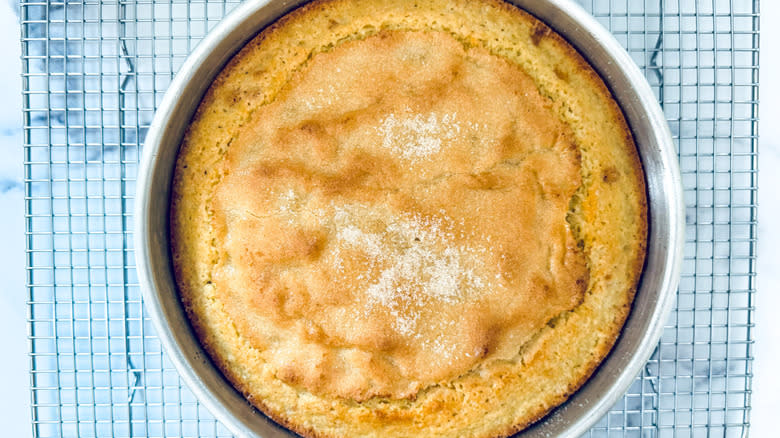 baked cake on wire rack