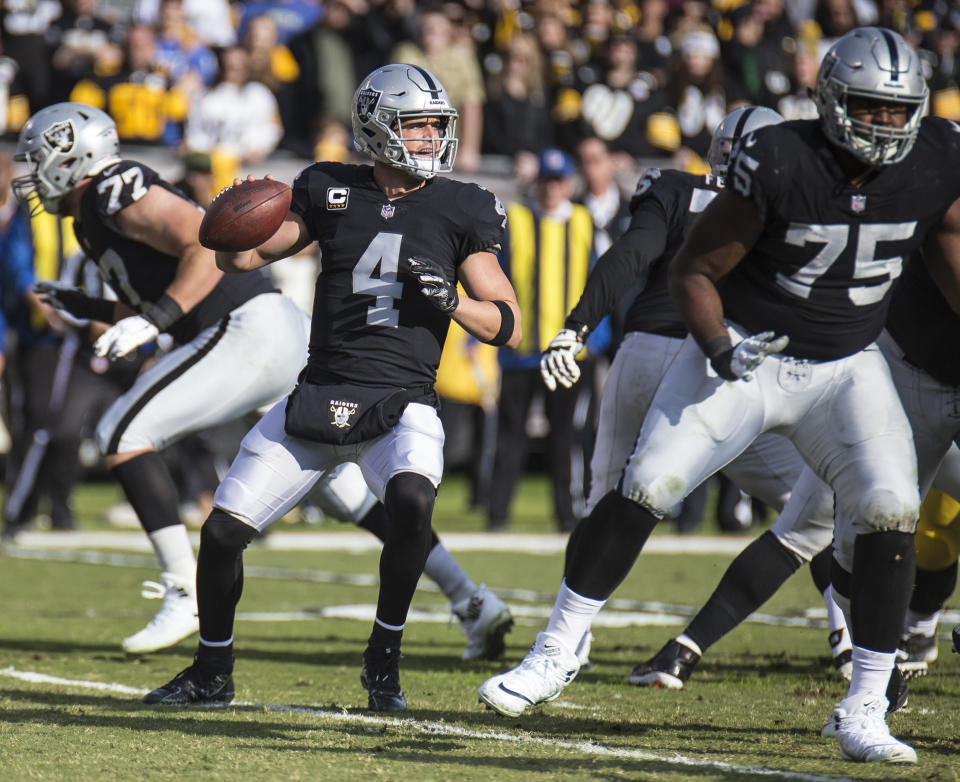 Derek Carr will hope for another strong outing as Oakland head to Cincinnati