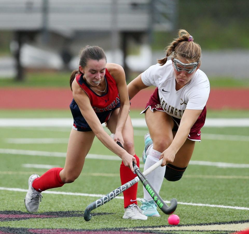 Ketcham's Mattie Betts, left, totaled 30 points and led her field hockey team to a nine-win improvement.