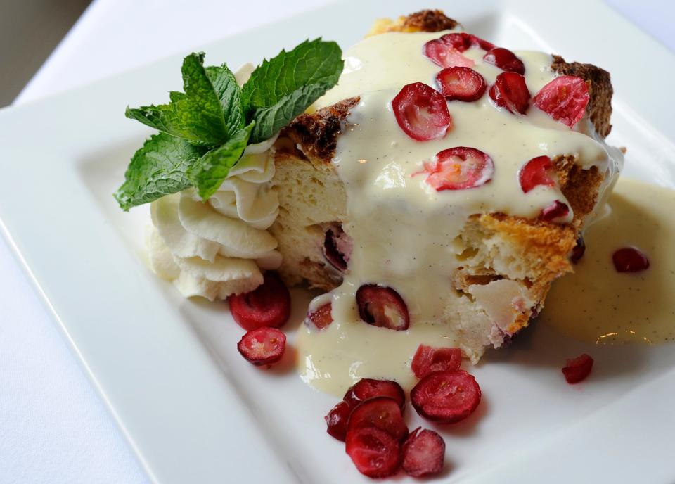 The Apple Cranberry Bread Pudding at the Dan'l Webster Inn.