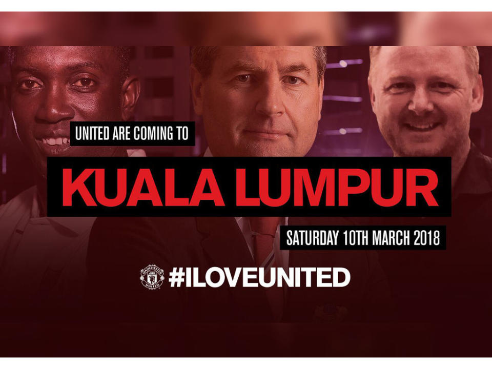 Dwight Yorke and other former MU players are visiting Malaysia in a free live screening event.